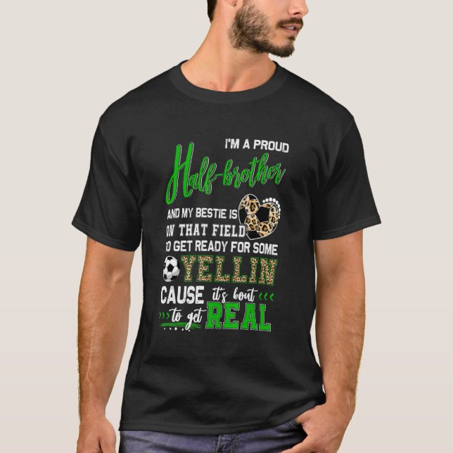 Camiseta Orgullosa familia de fútbol de medio hermano 2 (Anverso)