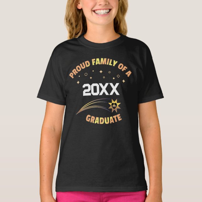 Camiseta Orgullosa Familia De Graduados Personalizados (Anverso)