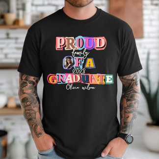 Camiseta Orgullosa Familia De Un Graduado Foto Personalizad