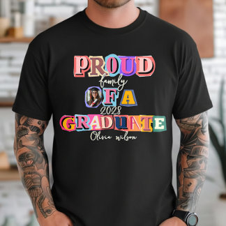 Camiseta Orgullosa Familia De Un Graduado Foto Personalizad