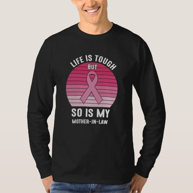 Camiseta Orgullosa familia, guerrera del cáncer de mama, su (Anverso)