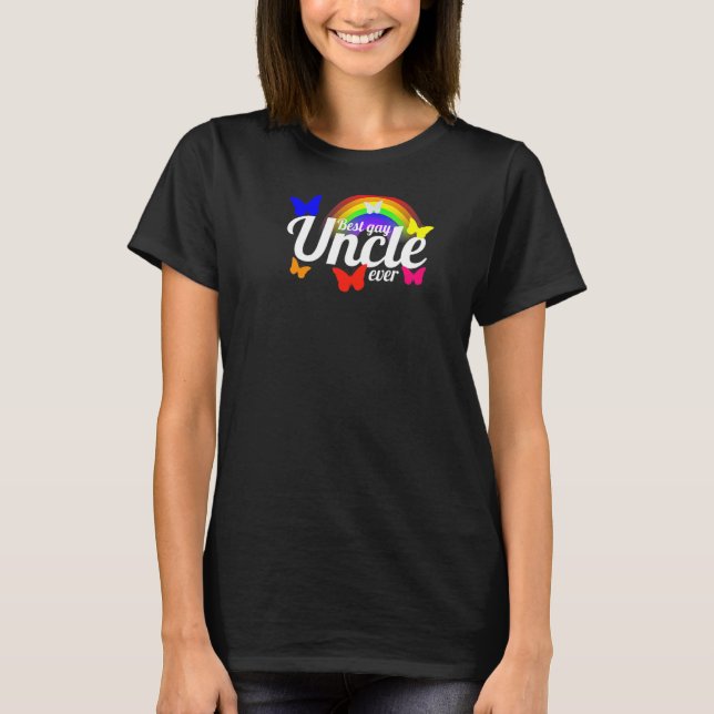 Camiseta Orgullosa familia LGBTQ Love Mejor tío gay (Anverso)