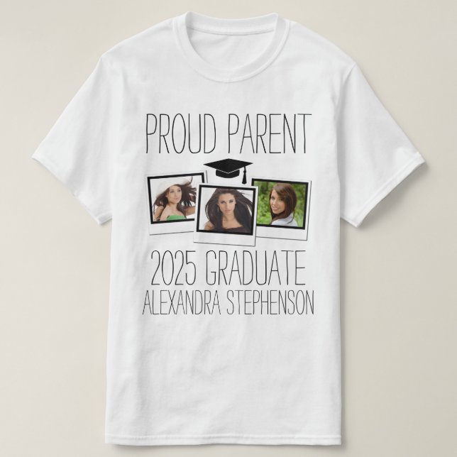 Camiseta Orgullosa foto de graduación de 2023 de padre o ma (Diseño del anverso)