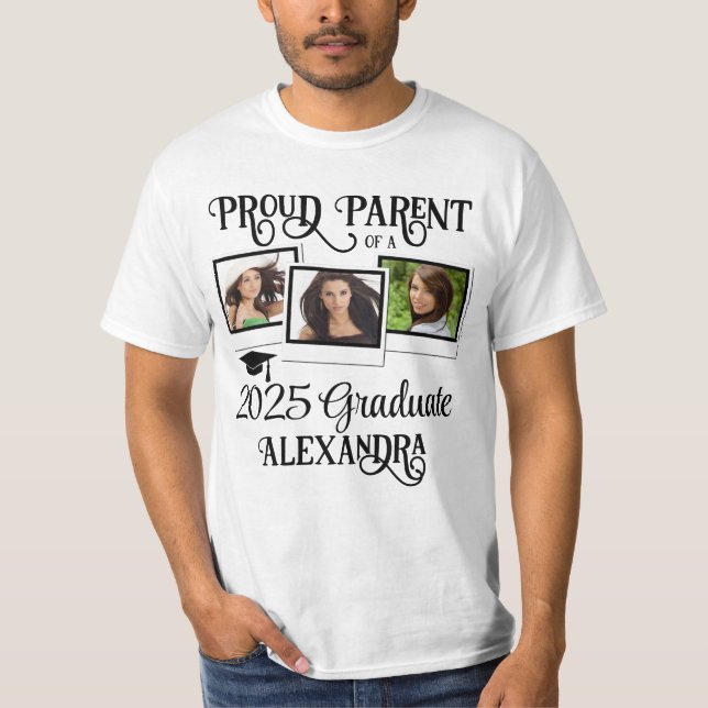 Camiseta Orgullosa foto de graduación de 2025 de padre o ma (Anverso)