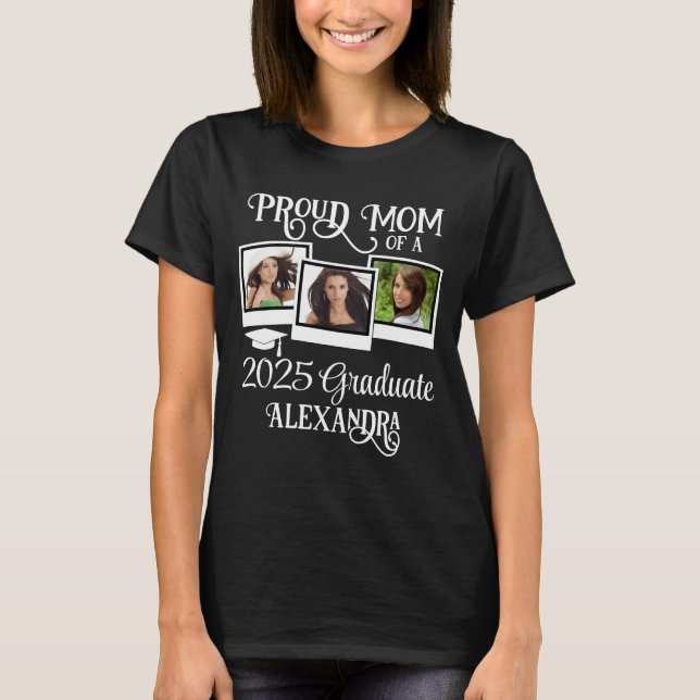 Camiseta Orgullosa foto de graduación de madre graduada 202 (Anverso)
