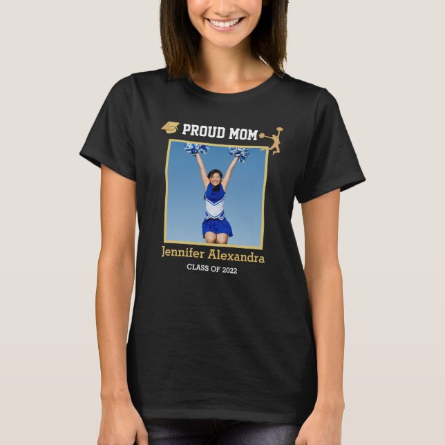 Camiseta Orgullosa foto de mamá animadora felicita al gradu (Anverso)