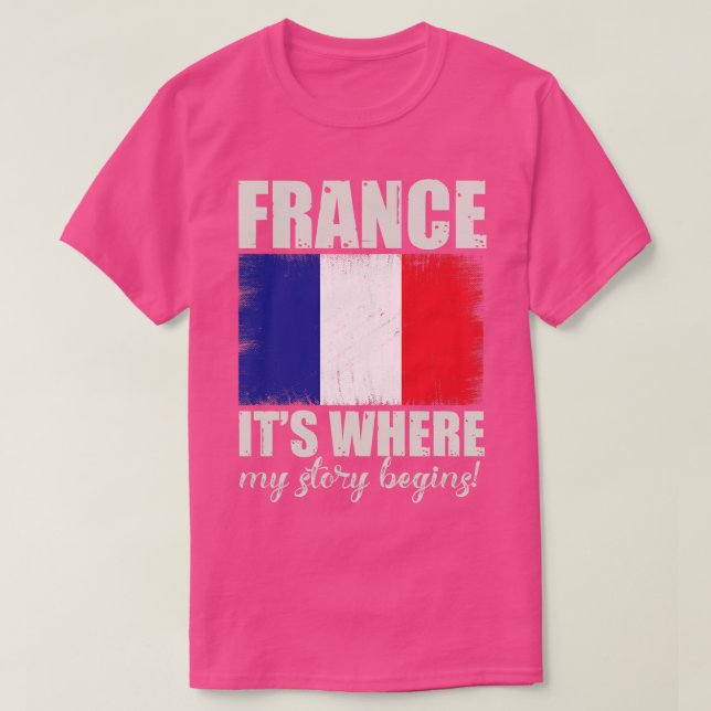 Camiseta Orgullosa Francia regalo patriótico fresco para lo (Diseño del anverso)