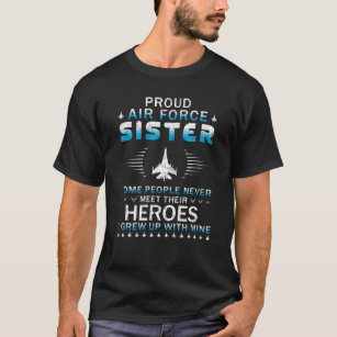 Camiseta Orgullosa Fuerza Aérea Hermana Camuflaje Ejército 