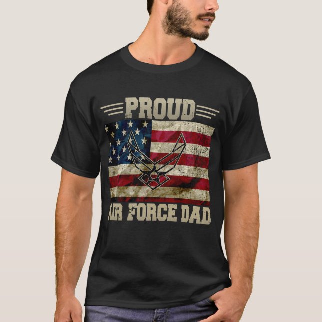 Camiseta Orgullosa Fuerza Aérea Papá Veterano Ejército Orgu (Anverso)