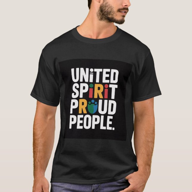 Camiseta Orgullosa Gente Espíritu Unido (Anverso)