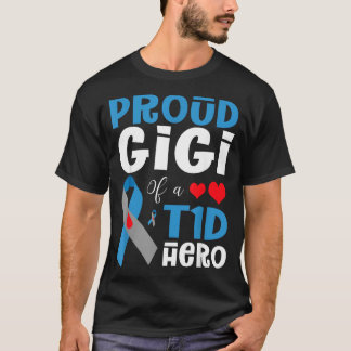 Camiseta Orgullosa Gigi de un héroe T1d Conciencia de la di