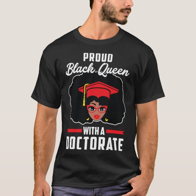 Camiseta Orgullosa graduación de doctorado en Reina negra (Anverso)