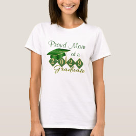 Camiseta Orgullosa graduación de mamá verde y oro