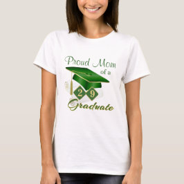 Camiseta Orgullosa graduación de oro verde de mamá