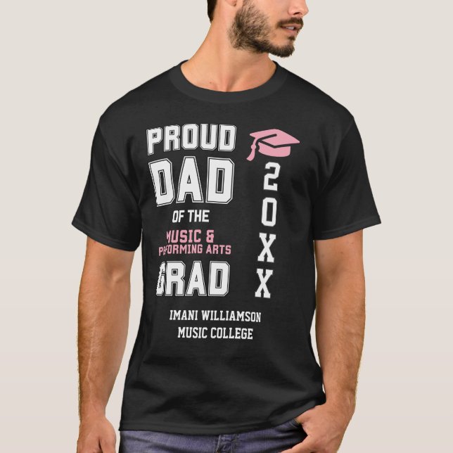 Camiseta Orgullosa graduación del Día del Padre en la MÚSIC (Anverso)