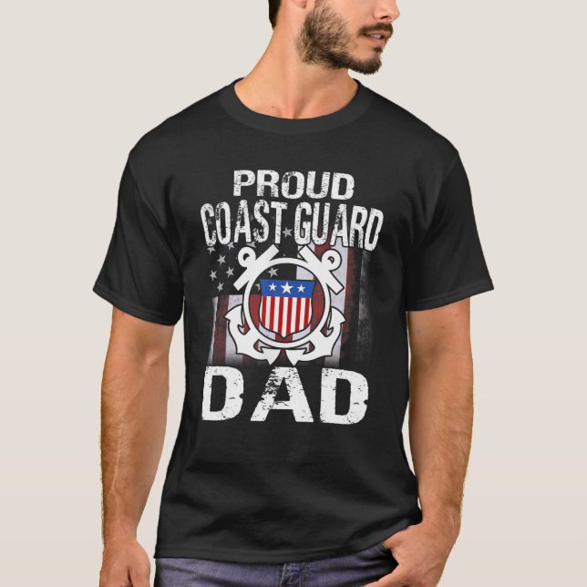 Camiseta Orgullosa Guardia Costera Papá Tee Veterano De La  (Anverso)