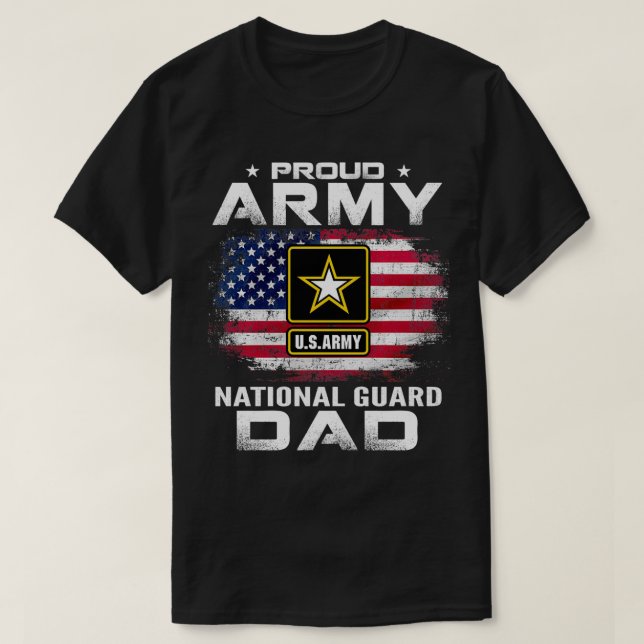 Camiseta Orgullosa Guardia Nacional Papá Con Bandera Estado (Diseño del anverso)