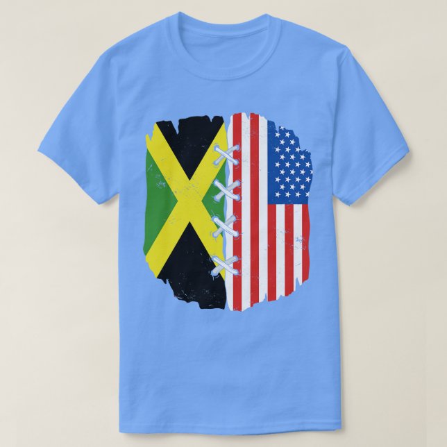 Camiseta Orgullosa herencia jamaiquina norteamericana Bande (Diseño del anverso)