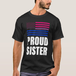 Camiseta Orgullosa Hermana Bandera Bisexual Lgbt Orgullo Ga