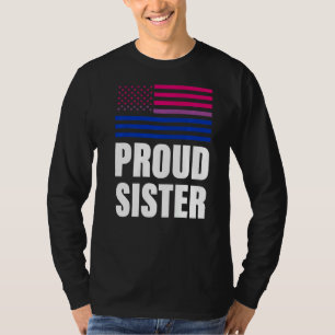 Camiseta Orgullosa Hermana Bandera Bisexual Lgbt Orgullo Ga