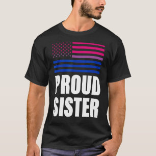 Camiseta Orgullosa Hermana Bandera Bisexual Lgbt Orgullo Ga