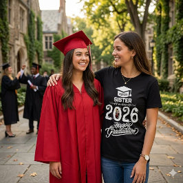 Camiseta Orgullosa Hermana Clase de Graduada Foto 2026