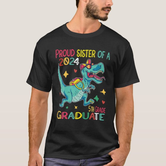 Camiseta Orgullosa Hermana De Clase A 2024 Graduada De 5º G (Anverso)