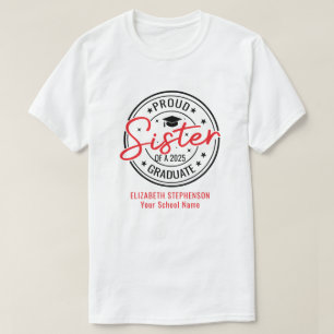Camiseta Orgullosa hermana de la pareja de graduados