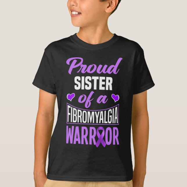 Camiseta Orgullosa Hermana De Un Guerrero De La Fibromialgi (Anverso)