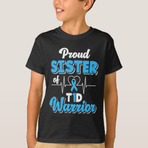 Camiseta Orgullosa Hermana De Un Guerrero Del T1d Diabetes 