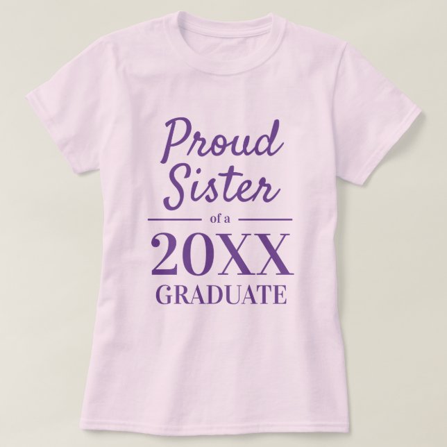 Camiseta Orgullosa hermana de una fiesta de graduación de 2 (Diseño del anverso)
