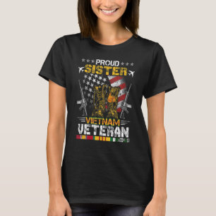 Camiseta Orgullosa Hermana De Vietnam Veterano De Bandera E