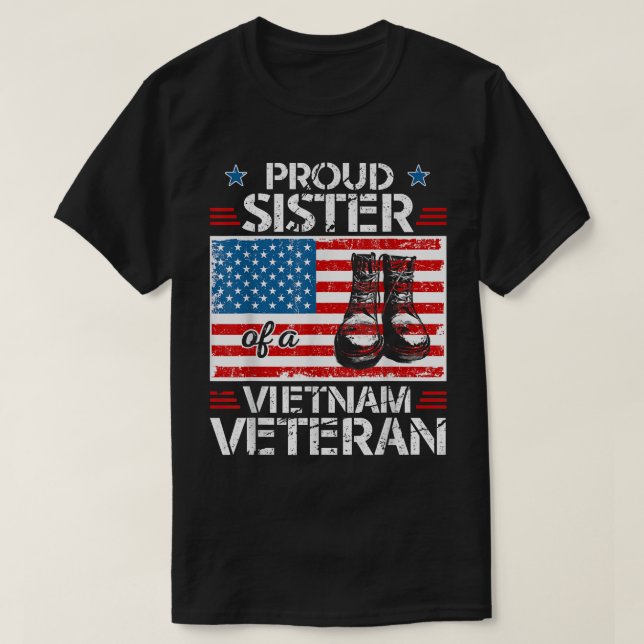 Camiseta Orgullosa Hermana De Vietnam Veterano Patriótico B (Diseño del anverso)