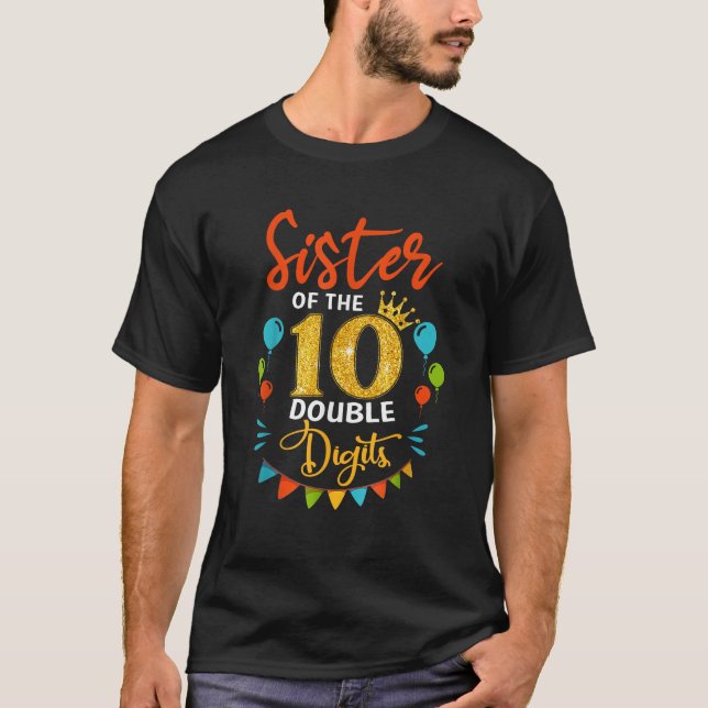 Camiseta Orgullosa Hermana Del Doble Dígito 10 Gir De Cumpl (Anverso)