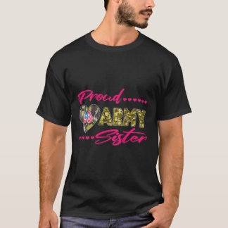 Camiseta Orgullosa hermana del ejército Camo Bandera Estado
