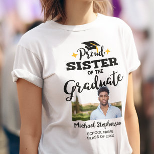 Camiseta Orgullosa hermana del nombre de la foto del gradua