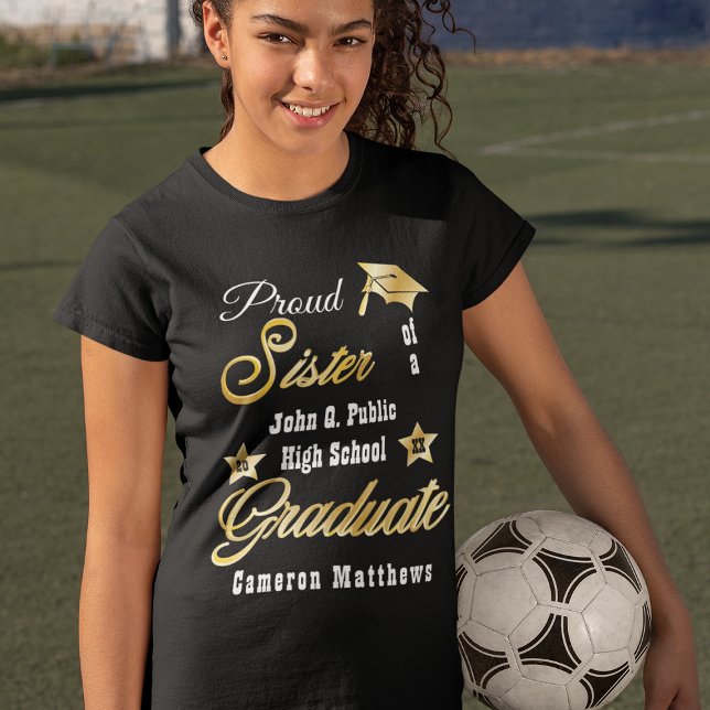 Camiseta Orgullosa hermana del nombre del graduado | Gradua (Subido por el creador)