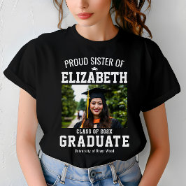 Camiseta Orgullosa hermana Graduada Personalizado de nombre