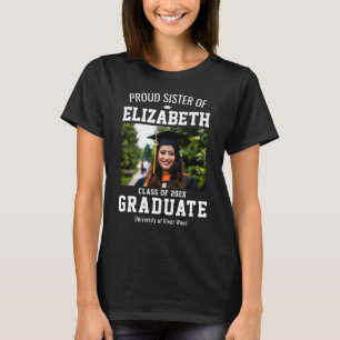 Camiseta Orgullosa hermana Graduada Personalizado de nombre