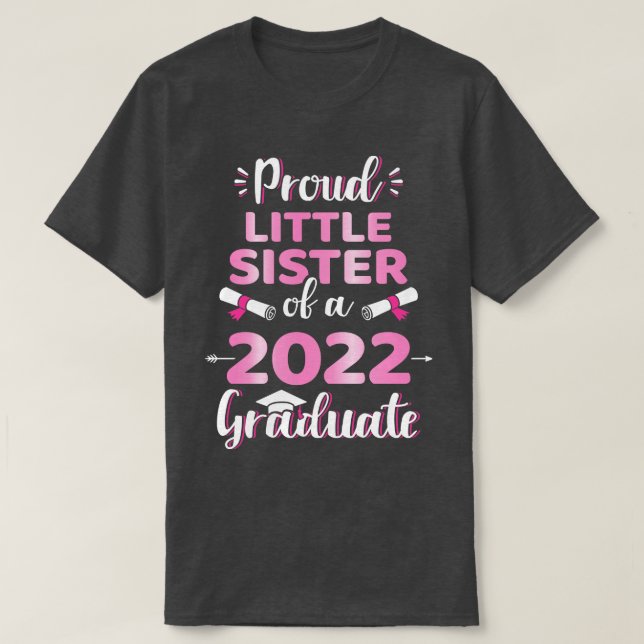Camiseta Orgullosa hermana menor de una graduación superior (Diseño del anverso)