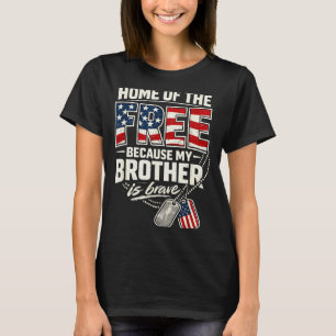 Camiseta Orgullosa hermana militar mi hermano es valiente