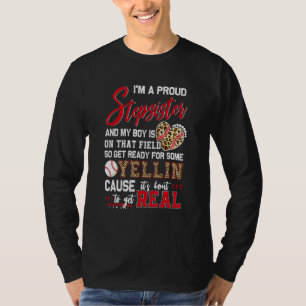 Camiseta Orgullosa Hermana Postiza de Béisbol Familia de Bé