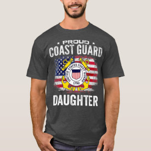 Camiseta Orgullosa hija de guardacostas con bandera estadou