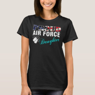 Camiseta  Orgullosa hija de la Fuerza Aérea con bandera est