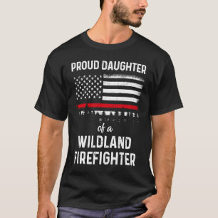 Camiseta Orgullosa hija de un bombero de bandera estadounid