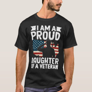 Camiseta Orgullosa Hija De Un Padre Militar Patriótico Vete