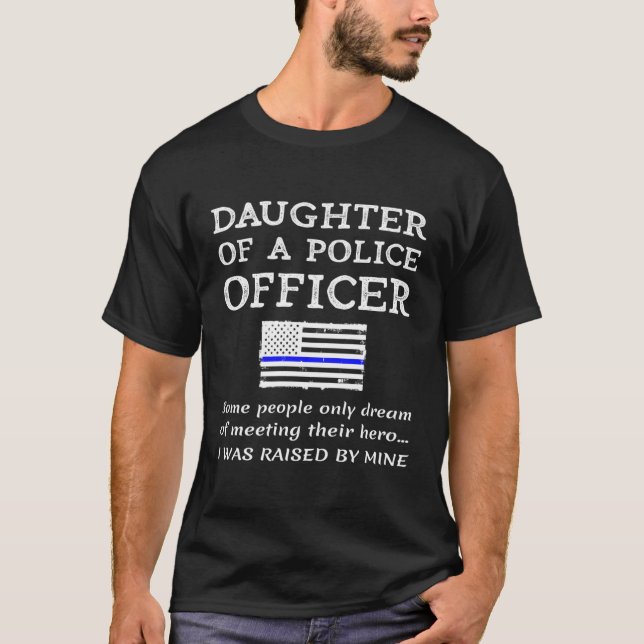 Camiseta Orgullosa Hija De Un Policía De Policía (Anverso)
