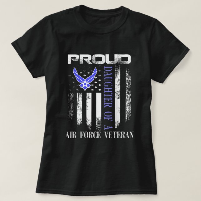 Camiseta Orgullosa Hija De Un Veterano De La Fuerza Aérea C (Diseño del anverso)