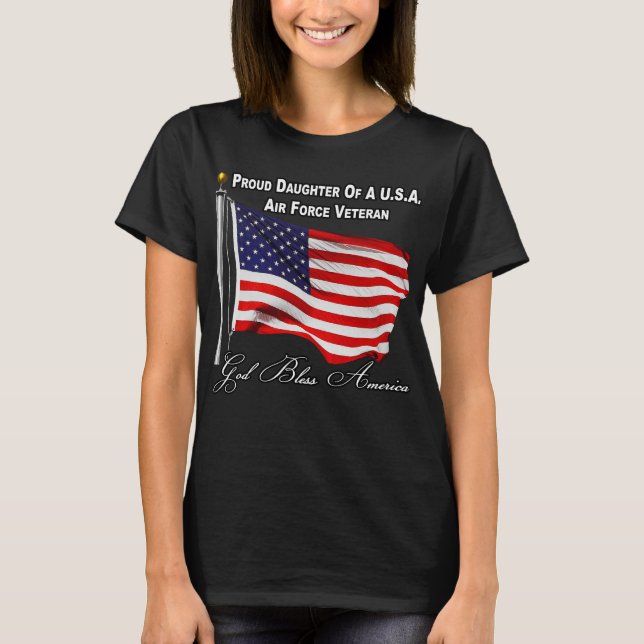 Camiseta Orgullosa Hija De Un Veterano De La Fuerza Aérea D (Anverso)