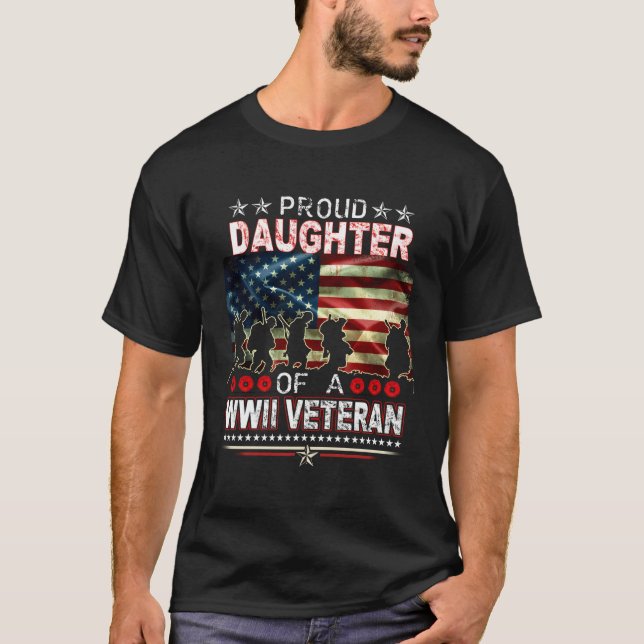 Camiseta Orgullosa Hija De Un Veterano De La Segunda Guerra (Anverso)